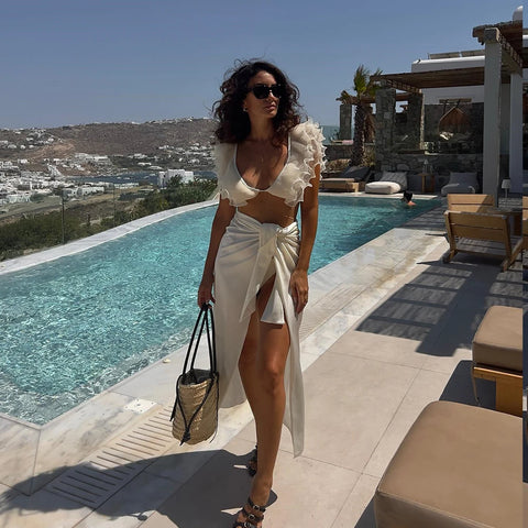 Maillot de bain à volants 3 pièces - Cèlinah